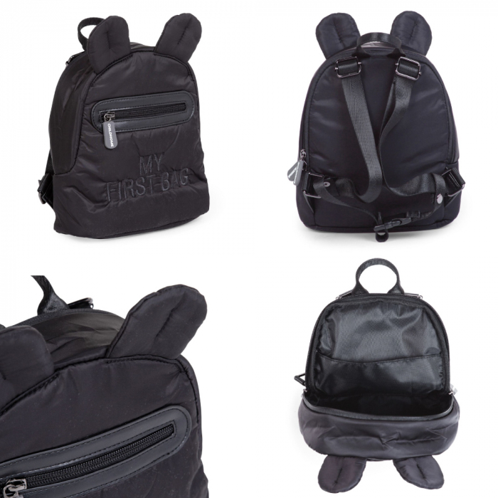 Rucsac pentru copii matlasat Childhome My First Bag Negru [2]