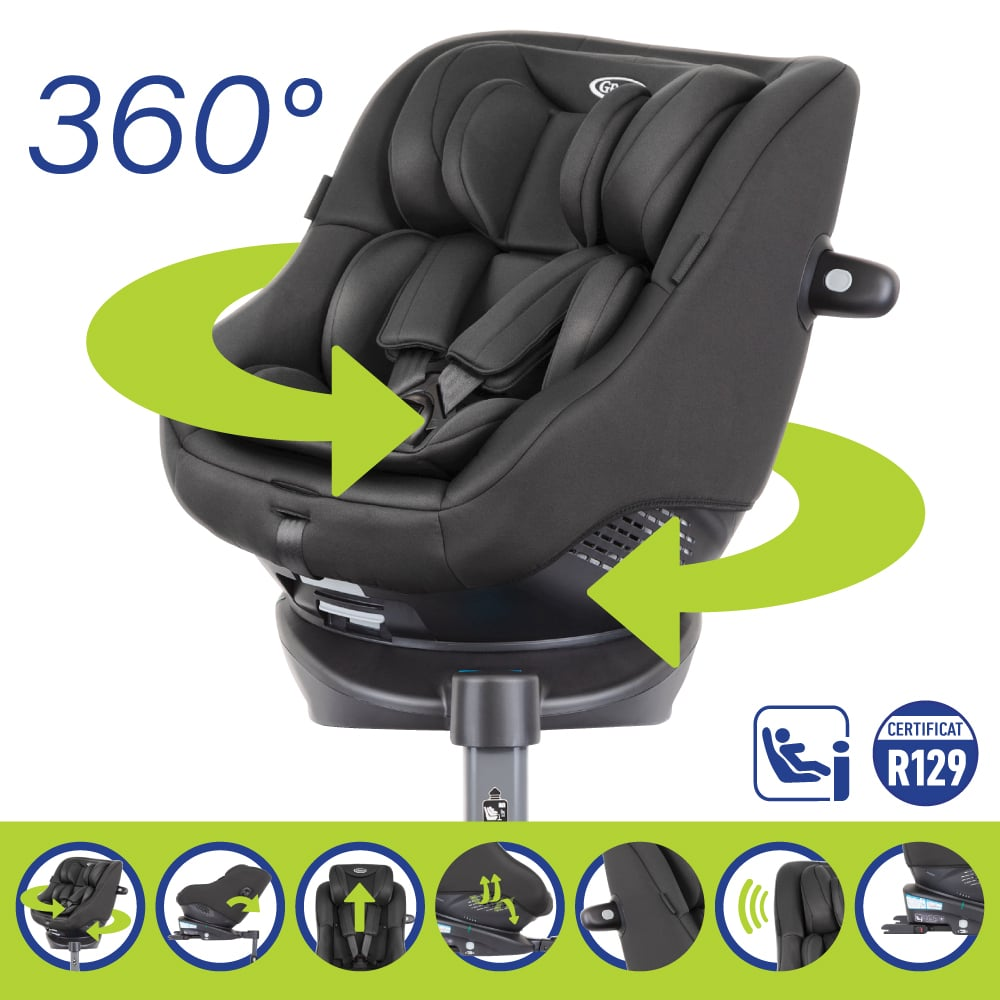 Scaun auto Graco rotativ 360 Turn2Me i-Size Navy [7]