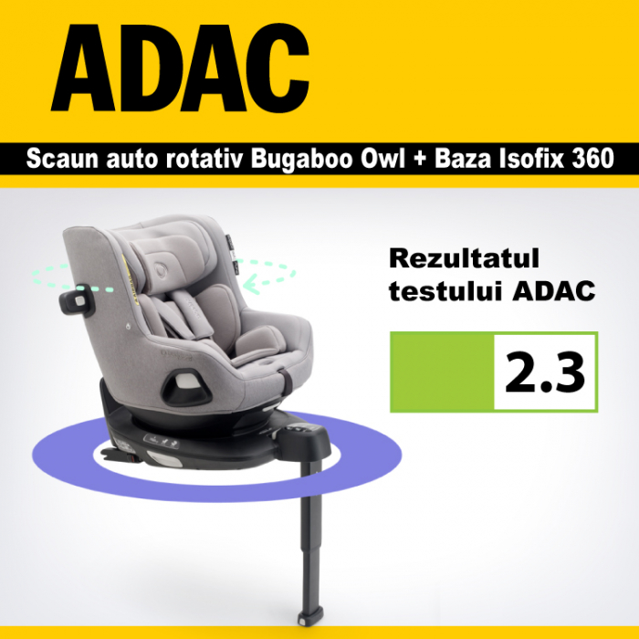Scaun auto rotativ Bugaboo Owl Black cu baza Isofix [8]