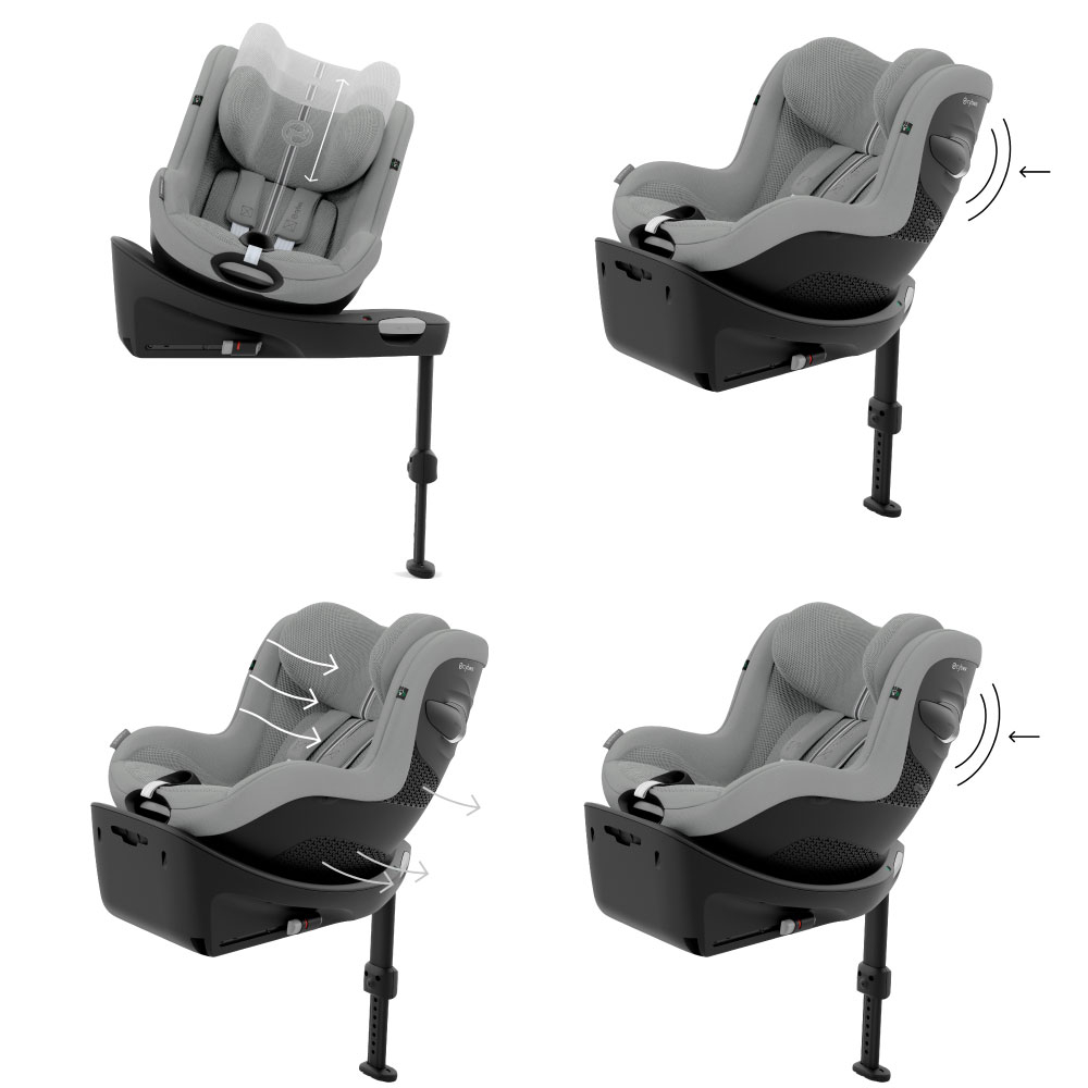 Scaun auto rotativ Cybex Sirona Gi i-Size Plus Stone Greycu insert nou-nascut [3]