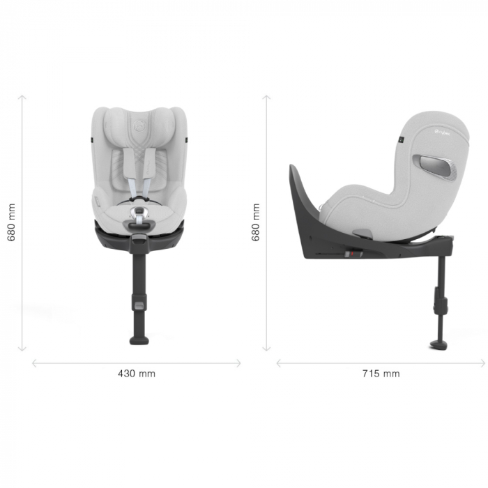 Scaun auto rotativ Cybex Sirona T i-Size Plus Platinum White [9]