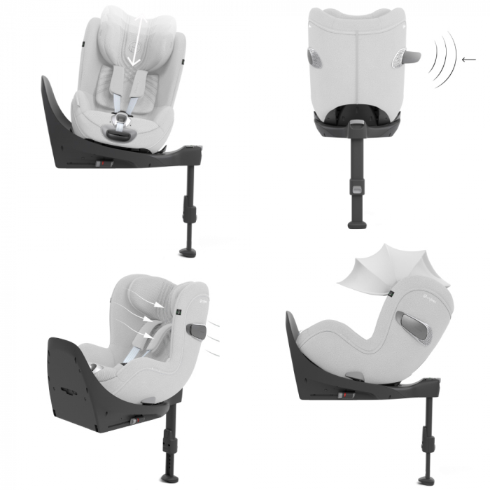 Scaun auto rotativ Cybex Sirona T i-Size Plus Platinum White [5]