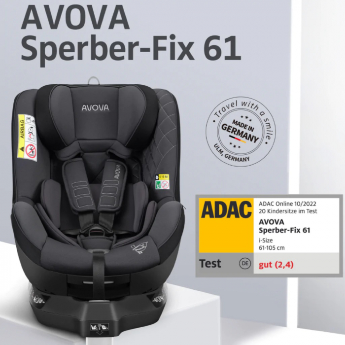 Scaun auto Avova Sperber-Fix 61 Grey/Black-Resigilate [6]