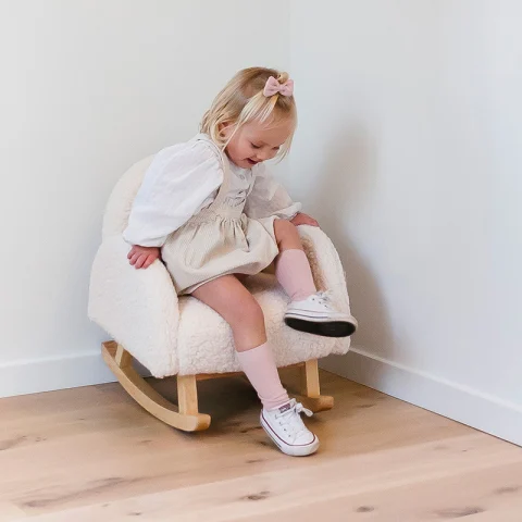Scaun balansoar pentru copii Childhome Teddy Alb [5]