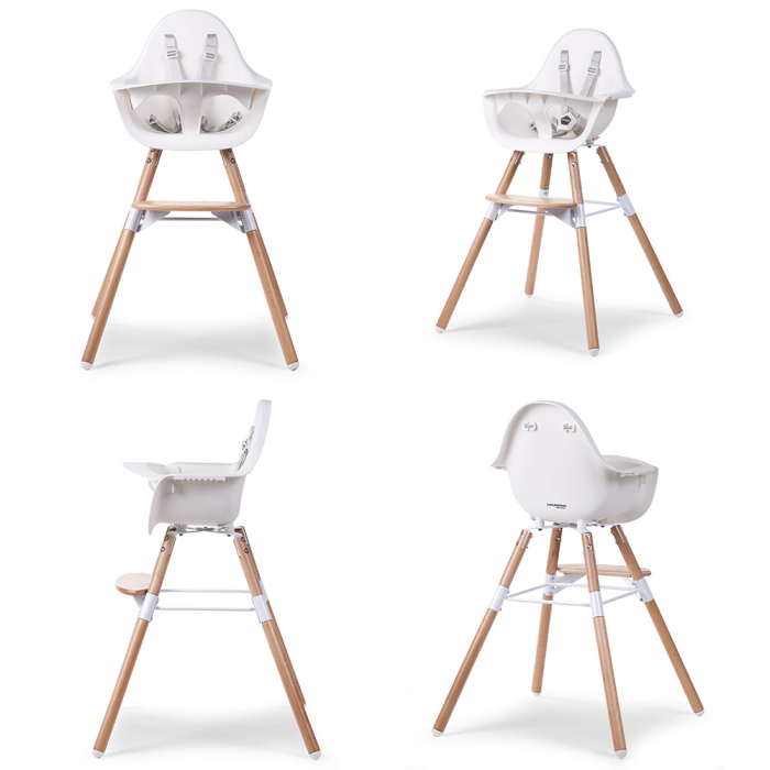Scaun de masa reglabil in inaltime Childhome Evolu 2 Natural/Alb [2]
