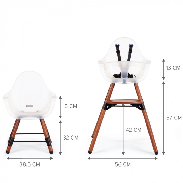 Scaun de masa reglabil in inaltime Childhome Evolu 2 Natural inchis/Alb transparent [7]