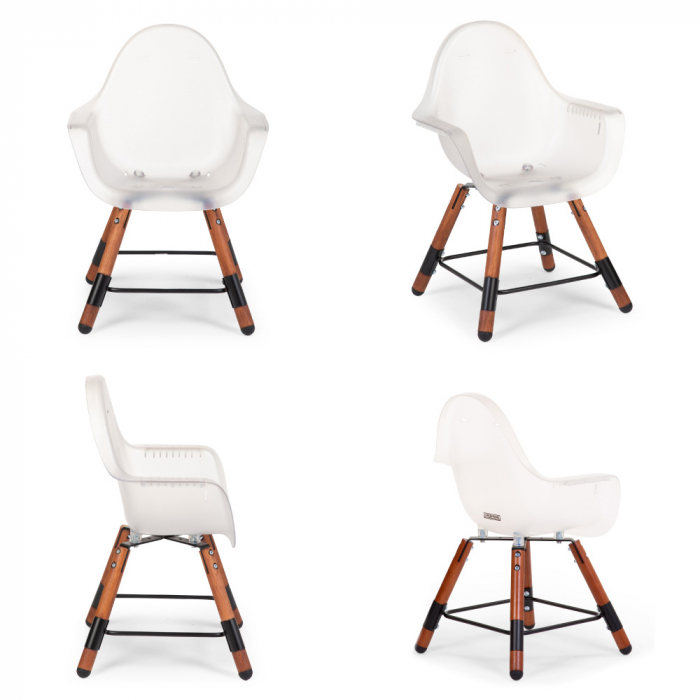 Scaun de masa reglabil in inaltime Childhome Evolu 2 Natural inchis/Alb transparent [3]