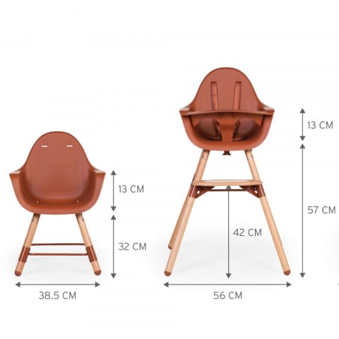 Scaun de masa reglabil in inaltime Childhome Evolu 2 Natural/Ruginiu [2]