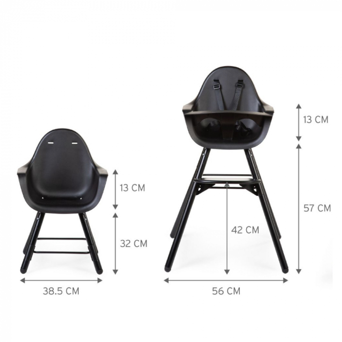 Scaun de masa reglabil in inaltime Childhome Evolu 2 Negru [3]