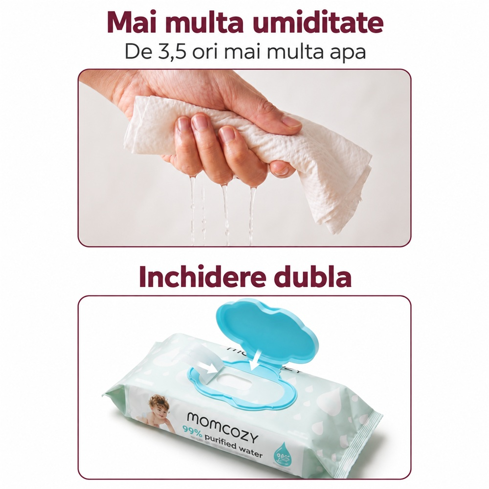 Servetele Umede Momcozy Water Wipes XL set 12 [3]