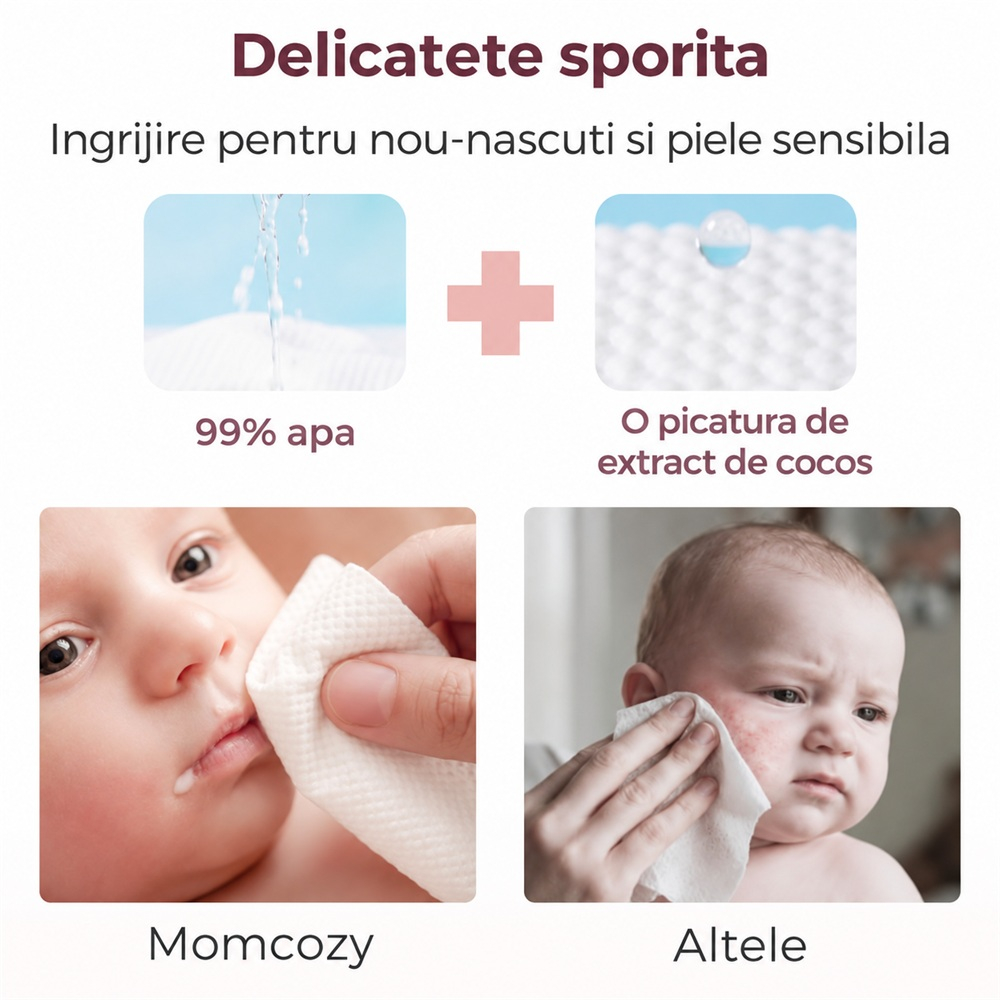 Servetele Umede Momcozy Water Wipes XL set 12 [5]