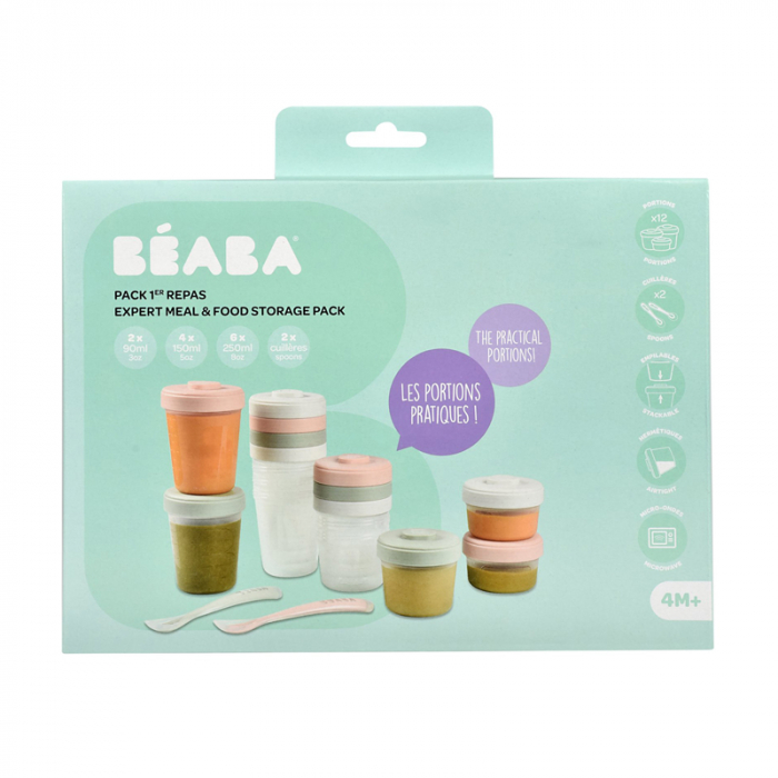Set 12 recipiente hrana Beaba 2x90 ml, 4x150 ml, 6x250 ml Eucalyptus - Resigilat [4]