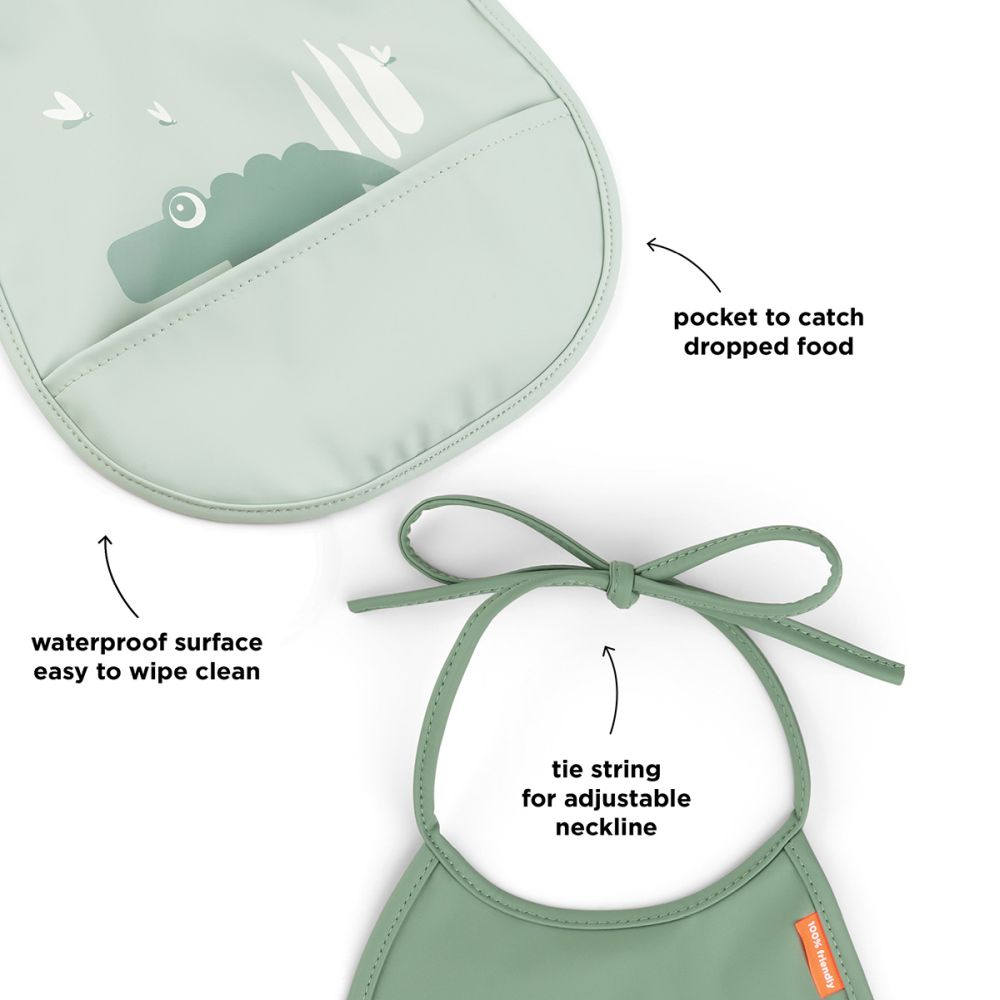 Set 2 Bavetici cu buzunar Done by Deer Croco Green [4]