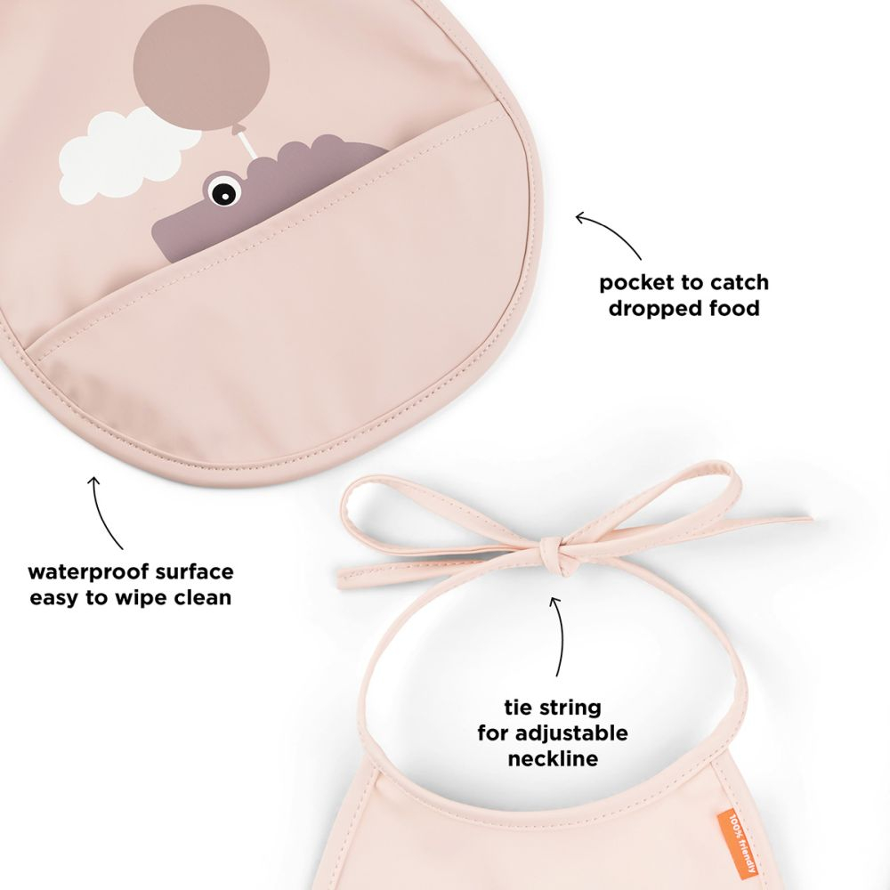 Set 2 Bavetici cu buzunar Done by Deer Happy Clouds Powder [4]