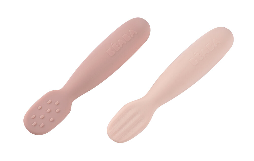 Set 2 linguri silicon Beaba Cotton Candy Sorbet