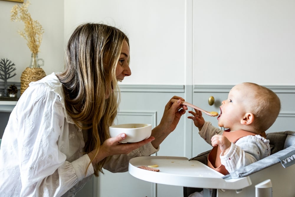 Set 2 lingurite silicon +4 luni Beaba Cotton [6]