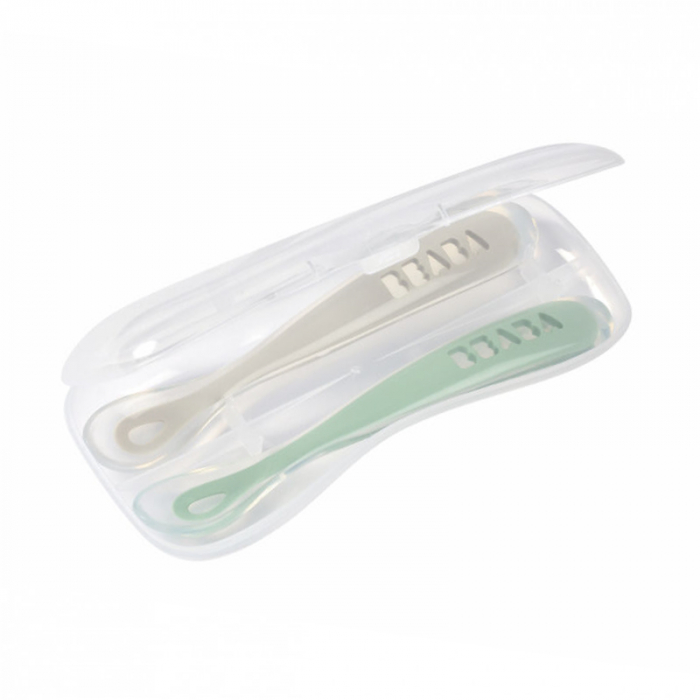 Set 2 lingurite silicon +4 luni Beaba Sage Green [2]