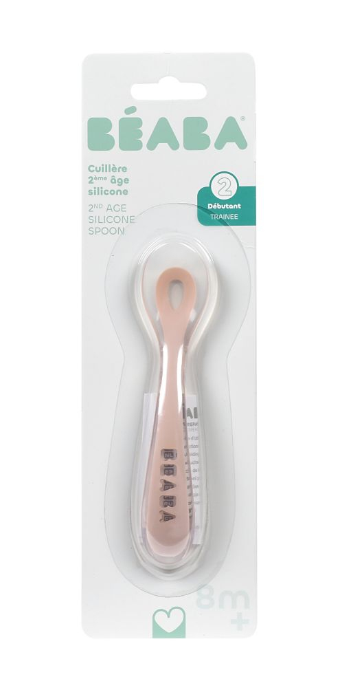 Set 2 lingurite silicon + 8 luni Beaba Cotton Candy [2]