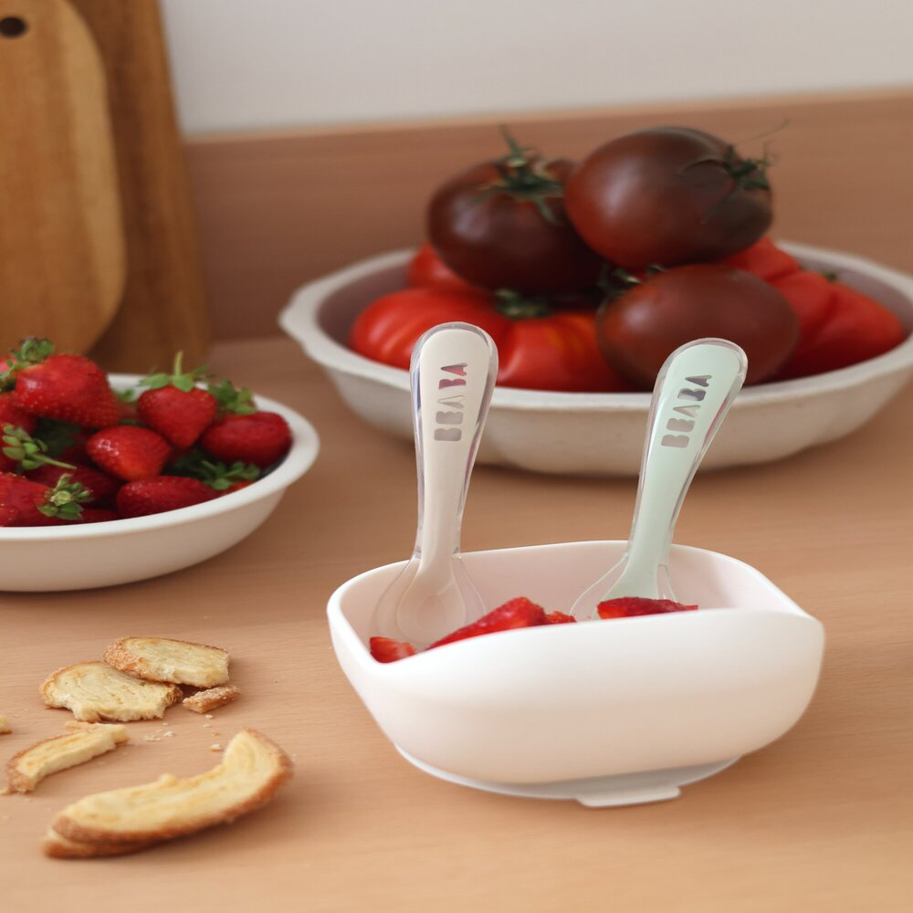 Set 2 lingurite silicon + 8 luni + cutie Beaba Clay [3]