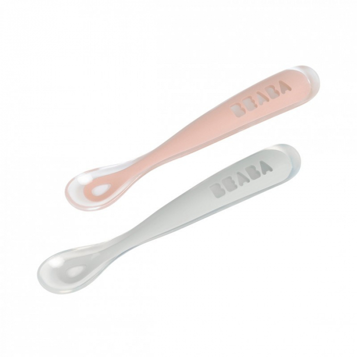 Set 2 lingurite silicon +4 luni Beaba Pink [3]