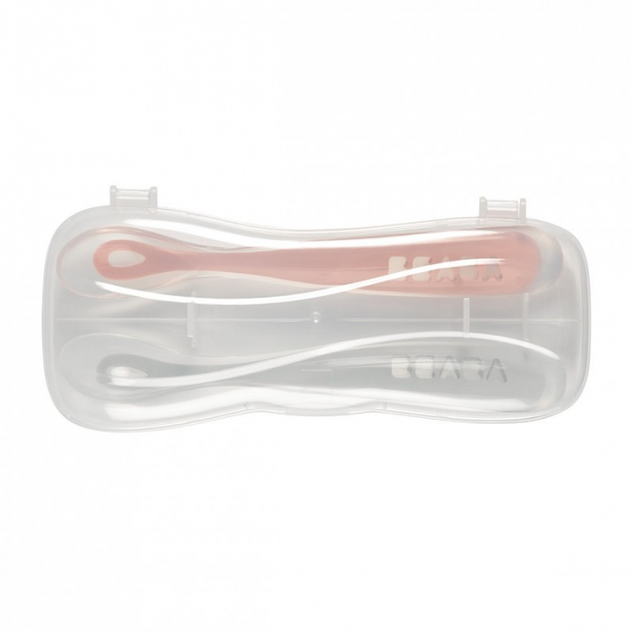 Set 2 lingurite silicon +4 luni Beaba Pink [2]