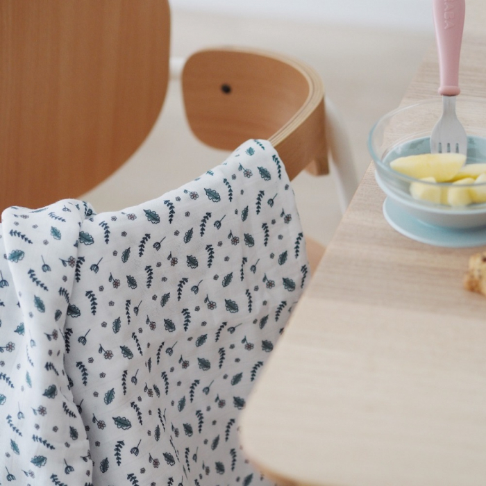 Set 2 Museline Beaba bumbac 120x120 cm Bridal Pink/Flowery Countryside - Resigilat [3]