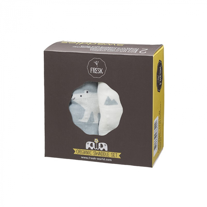  Set 2 paturici Fresk muselina pentru infasat 70x60 cm Polar Bear [2]