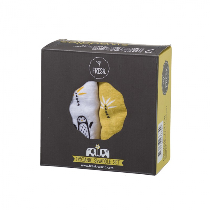 Set 2 paturici muselina Fresk pentru infasat 70x60 cm Pinguin [2]