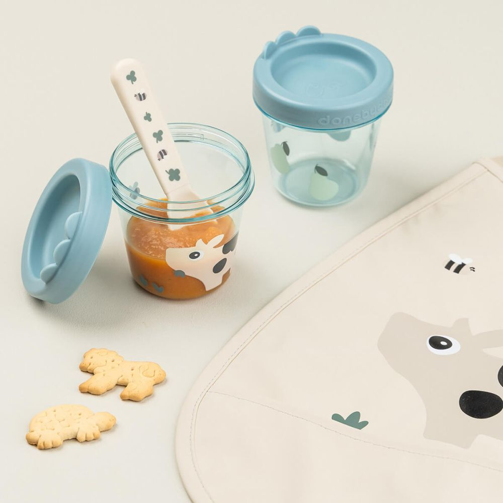 Set 2 recipiente alimente Done by Deer Tiny Farm Blue [2]