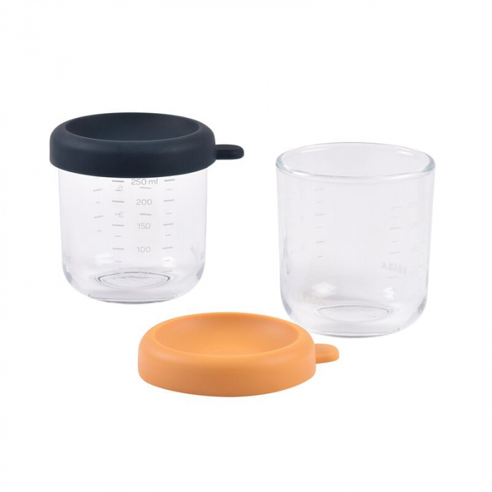 Set 2 recipiente sticla Beaba 250 ml Night Blue/Honey [2]