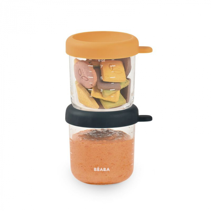 Set 2 recipiente sticla Beaba 250 ml Night Blue/Honey [3]