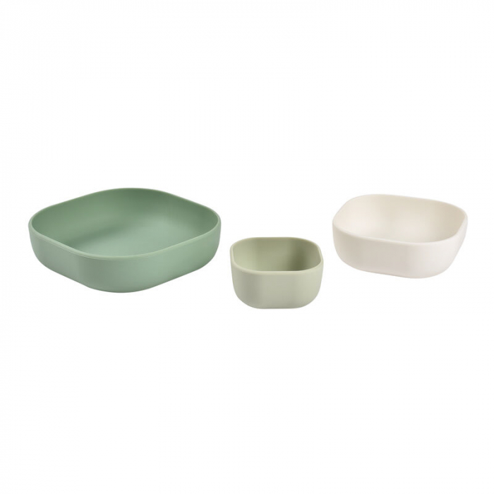 Set 3 boluri din silicon Beaba Sage Green-Resigilat [2]