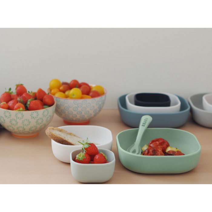 Set 3 boluri din silicon Beaba Sage Green-Resigilat [3]