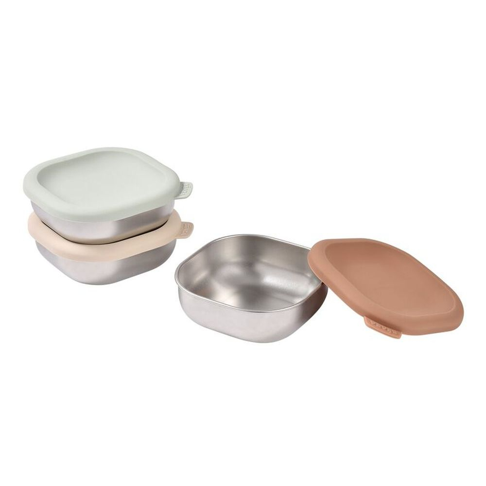 Set 3 caserole pentru gustari Beaba din oţel inoxidabil [2]