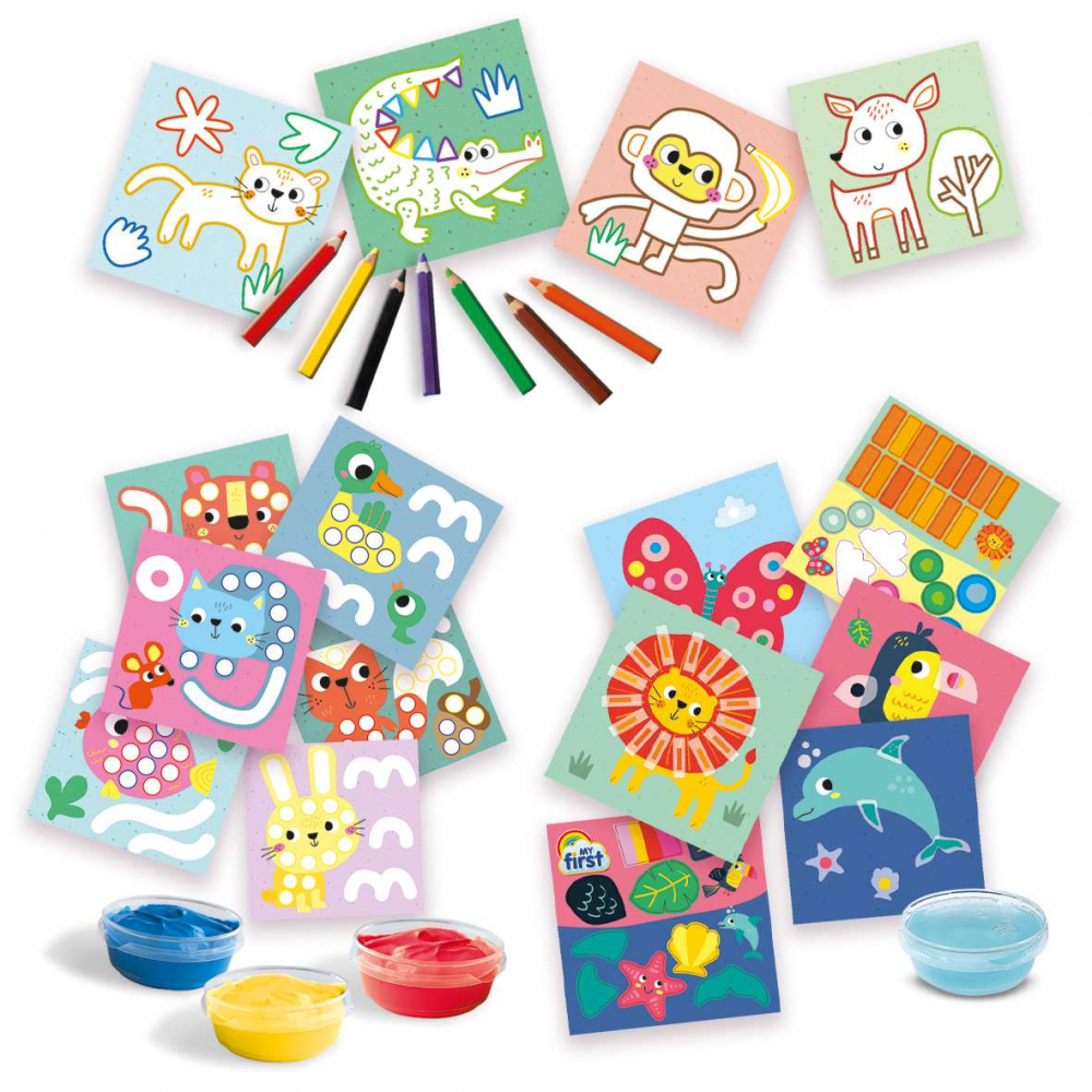 Set 3 in 1 de Pictat cu Degetul, de Colorat si de Lipit [2]