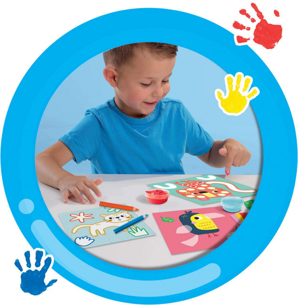 Set 3 in 1 de Pictat cu Degetul, de Colorat si de Lipit [6]