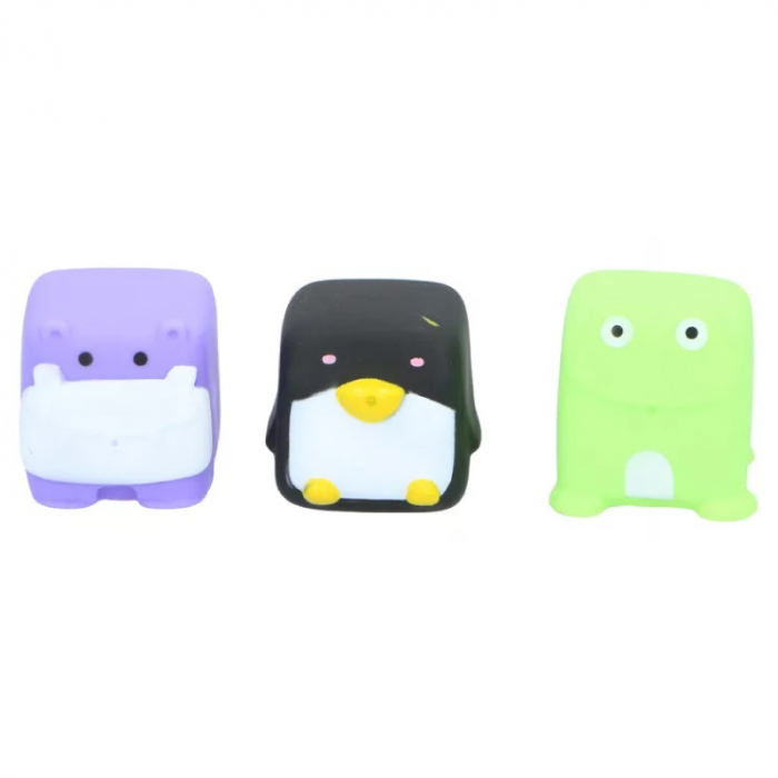 Set 3 jucarii de baie Eddy Toys, Pinguin, Hipopotam, Broscuta [2]