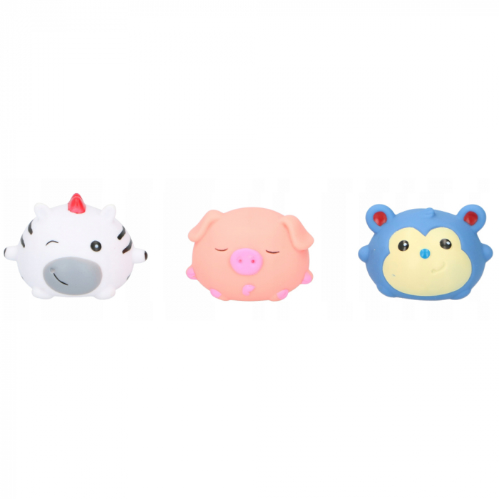 Set 3 jucarii de baie Eddy Toys, Porcusor, Soricel, Zebra [2]