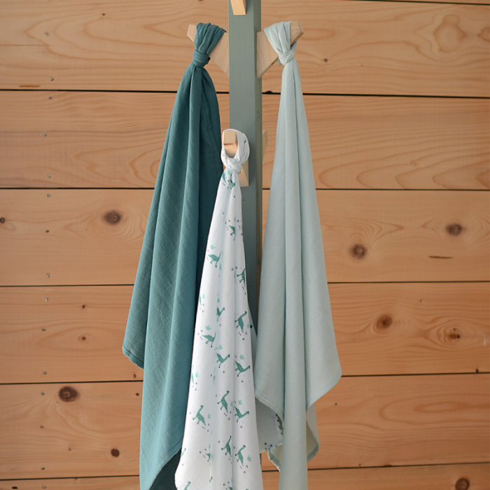 Set 3 Museline Beaba bumbac organic 70x70 cm Jurassic Green [2]