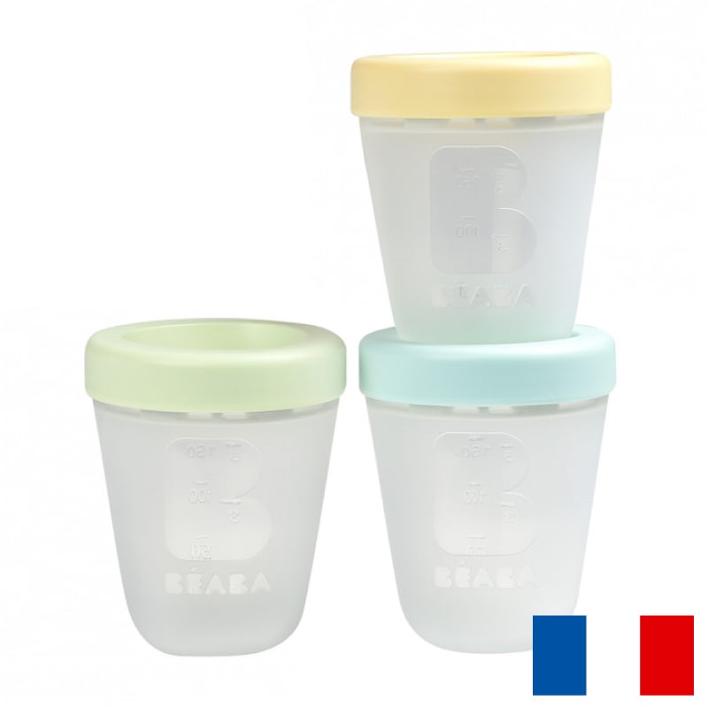 Set 3 recipiente silicon Beaba 200 ml Spring