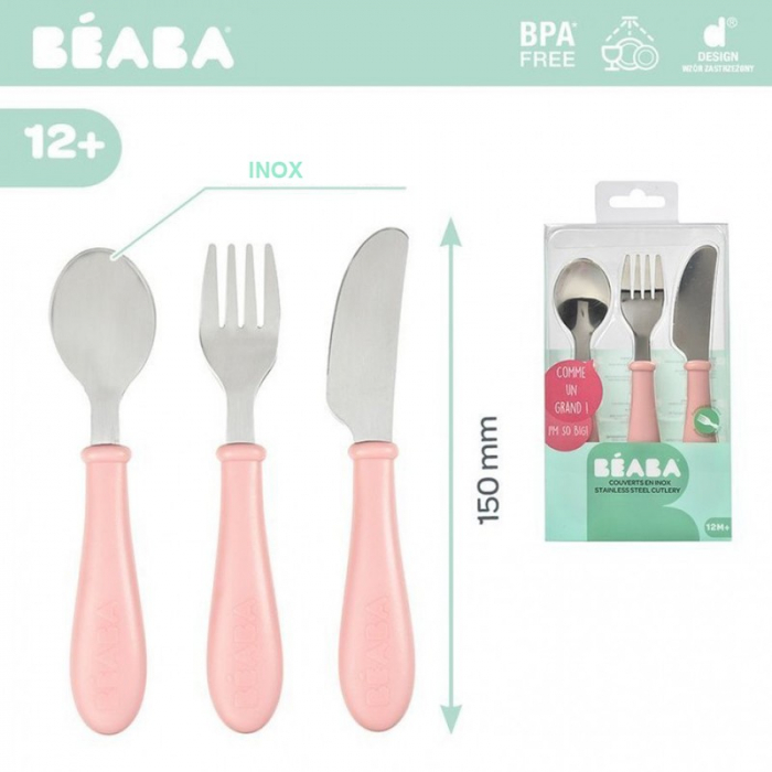 Set 3 tacamuri inox Beaba Old Pink [2]