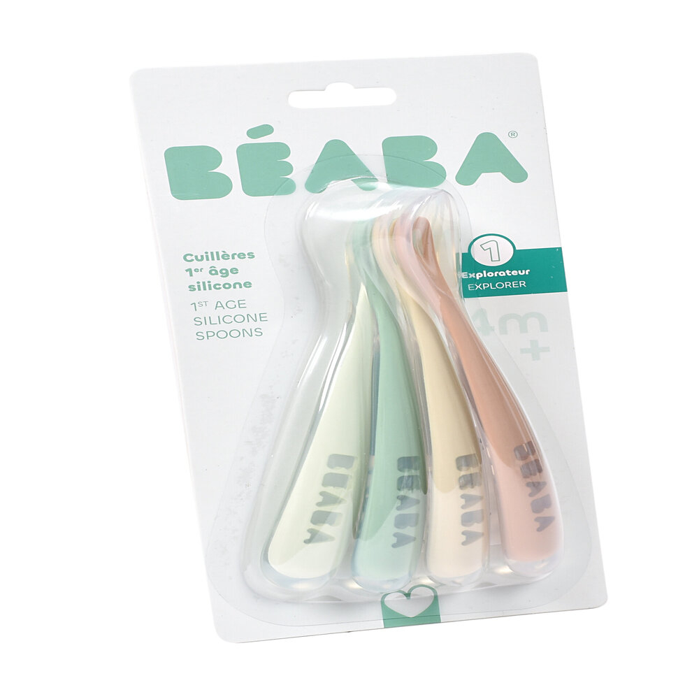Set 4 lingurite silicon +4 luni Beaba Natural [2]