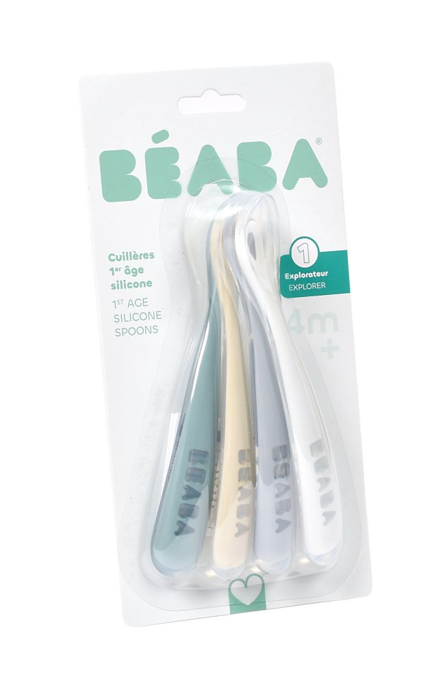 Set 4 lingurite silicon +4 luni Beaba Pebble [3]