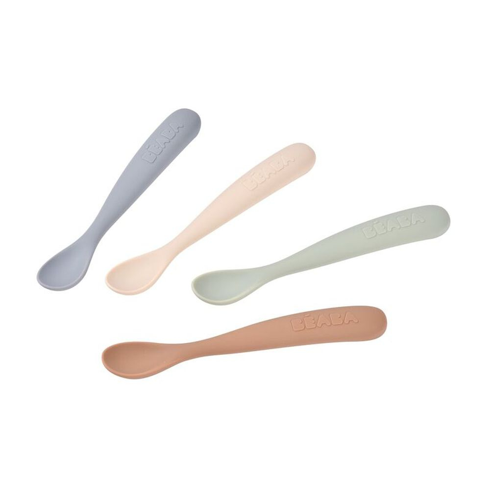 Set 4 lingurite silicon Beaba +4 luni Solid Natural [2]