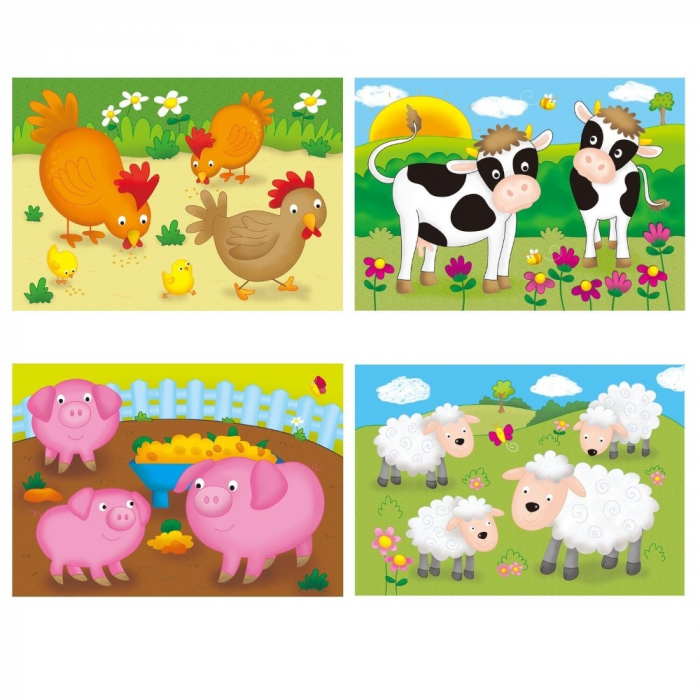 Set 4 puzzle-uri Animale de la ferma (4, 6, 8, 12 piese) Galt [2]