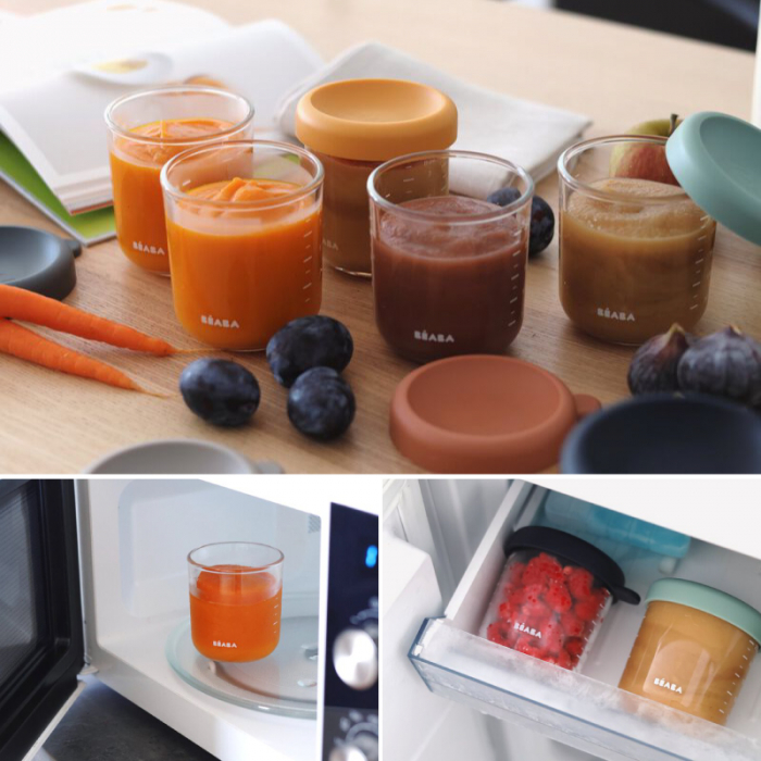 Set 6 recipiente sticla Beaba 250 ml Sunrise Colormix [4]