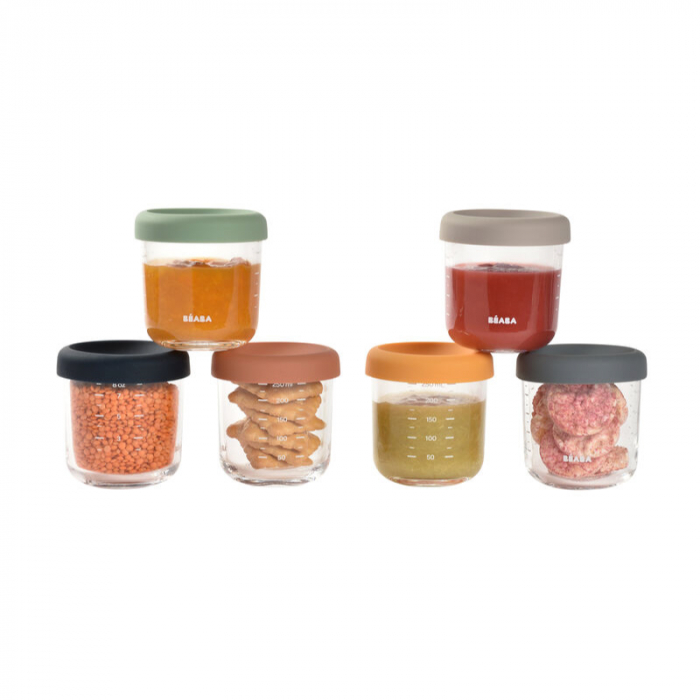 Set 6 recipiente sticla Beaba 250 ml Sunrise Colormix [3]