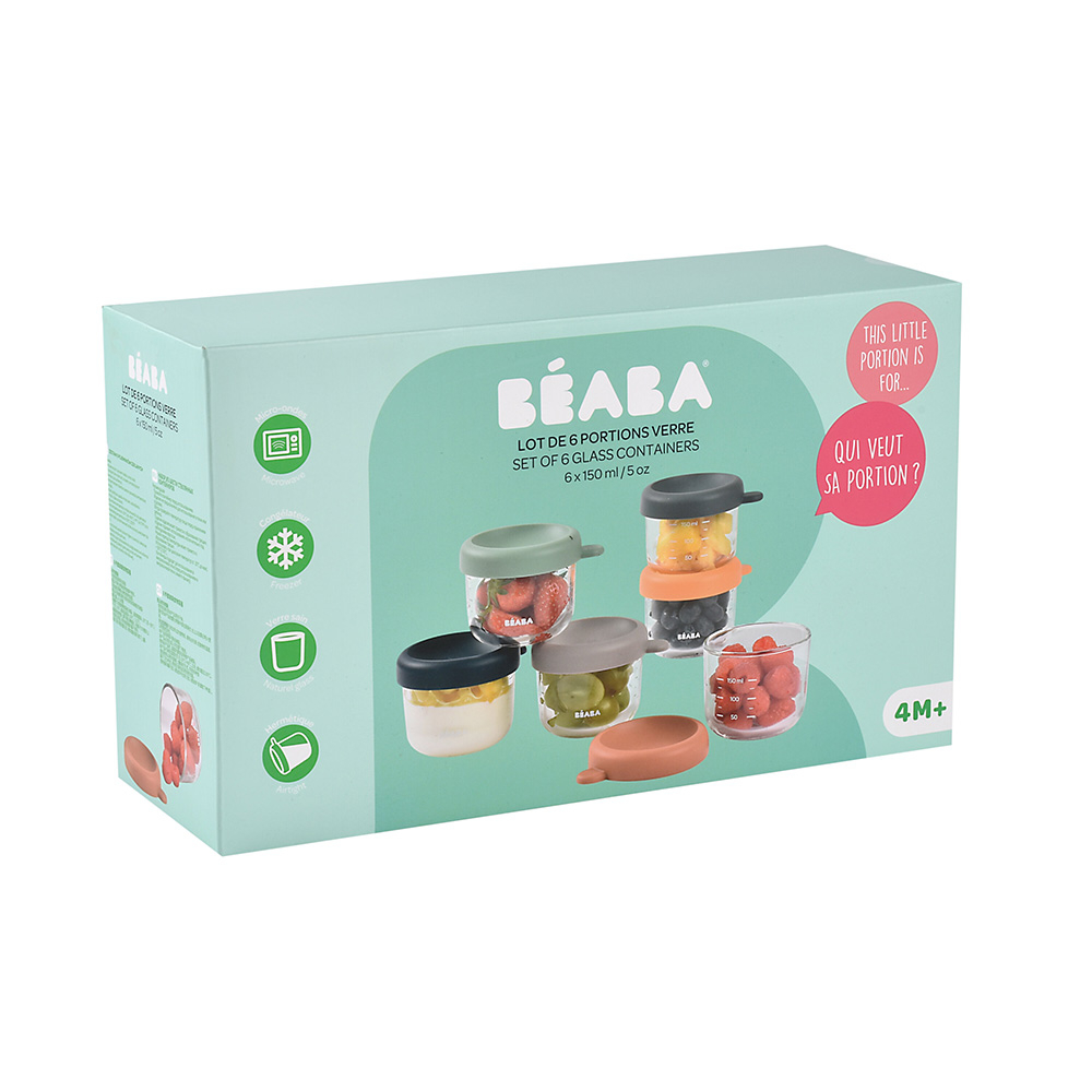 Set 6 recipiente sticla Beaba 150 ml Sunrise