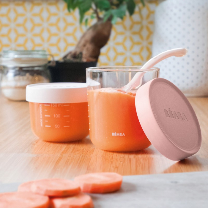 Set 2 recipiente sticla Beaba 150/250 ml Old Pink [2]