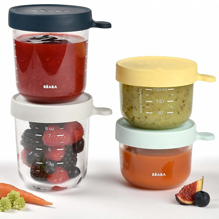 Set 4 recipiente sticla Beaba 150/250 ml Blue [2]